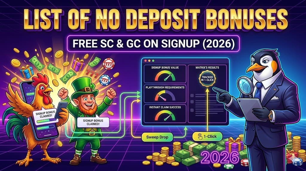 The Ultimate List of No Deposit Sweepstakes Casino Bonuses
